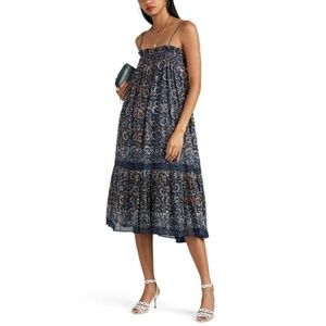 Ulla Johnson Eugenia Floral Print Midi Dress - Size 6